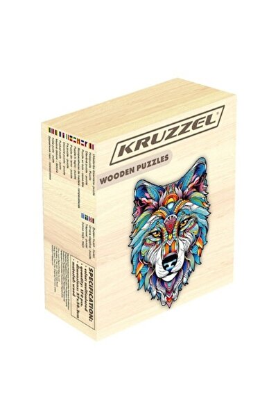 KRUZZEL Puzzle din lemn Lup 170 piese – Artă premium