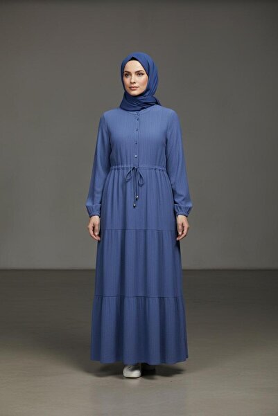 Ahenk قطن فستان من قماش اللوبيوموكس بخصر بأربطة