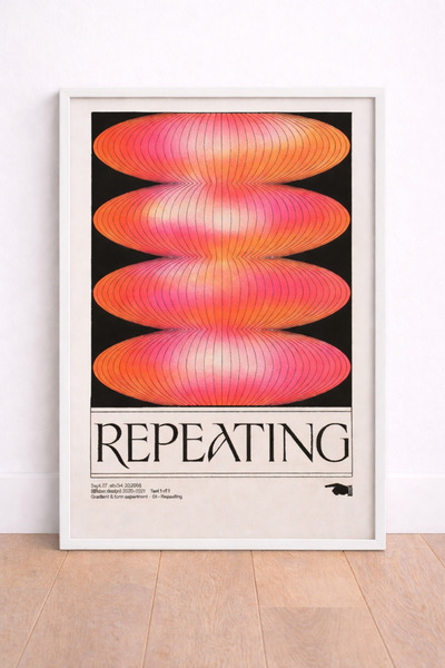 artera casa Repeating Yazılı Retro Geometrik Tablo