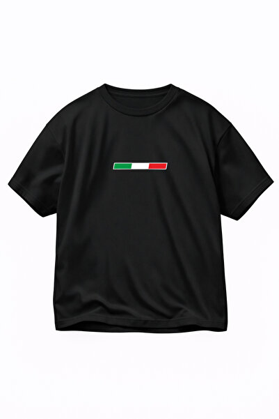 VODEXA Tricou oversize unisex ITALY, imprimat, 100% bumbac, croială confortabilă
