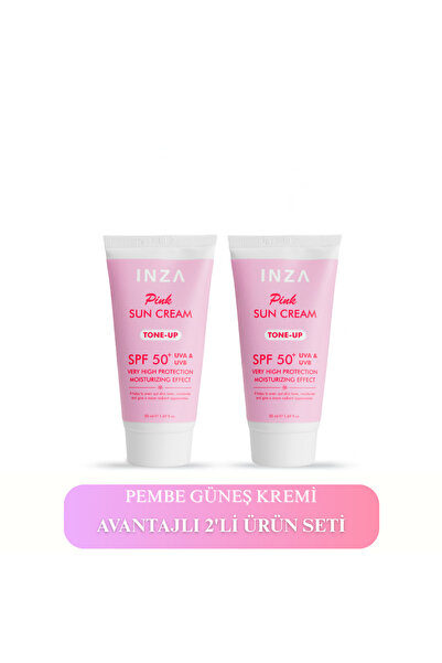 2'li Pembe Güneş Kremi SPF 50+ Yüksek Koruma – Leke Karşıtı Nemlendirici Yüz Güneş Kremi