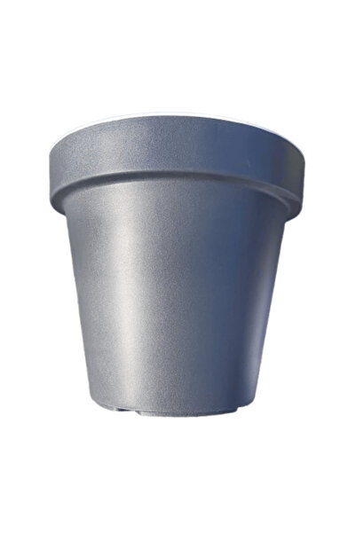 PARKSIDE Ghiveci interior/exterior, negru cu dunga alba, 30x18cm, inaltime 25cm