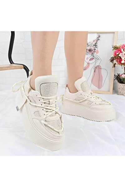 Tmall Pantofi sport pentru femei, - Piele cu strasuri, D1490, bej