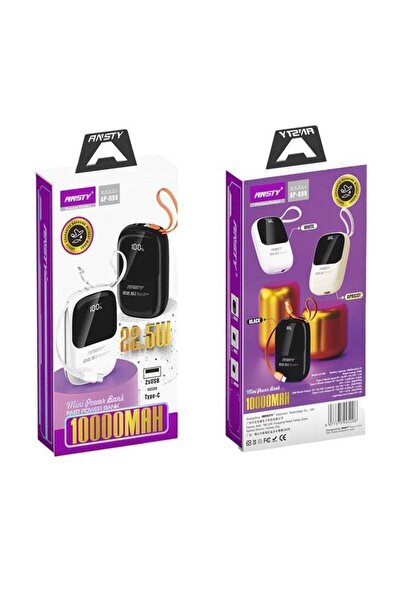 ANSTY AP-099 Power Bank 10,000mAh - Fast Charging, Slim & Portable Design, LE...