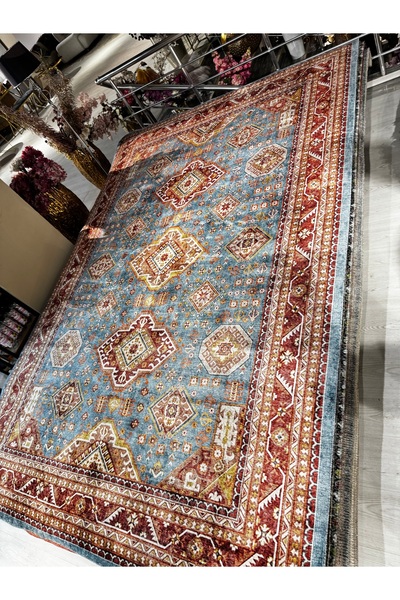 hediye ESTERHOMEDECOR Eskitme model ince yazlık halı 6 m2 dijital baskı pamuk...