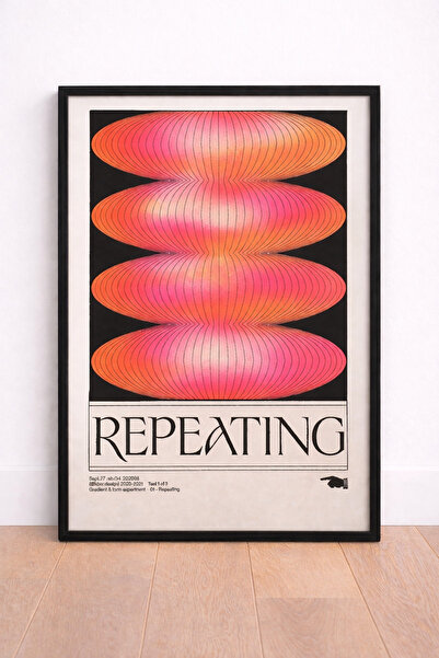 artera casa Repeating Yazılı Retro Geometrik Tablo