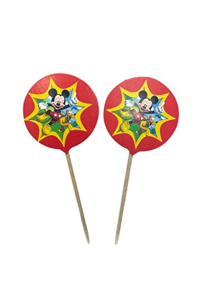 CAVAŞ sun hat أعواد تنظيف الأسنان ميكي بارتي 10 قطع - طول 9x3.5 سم - لتزيين ا...