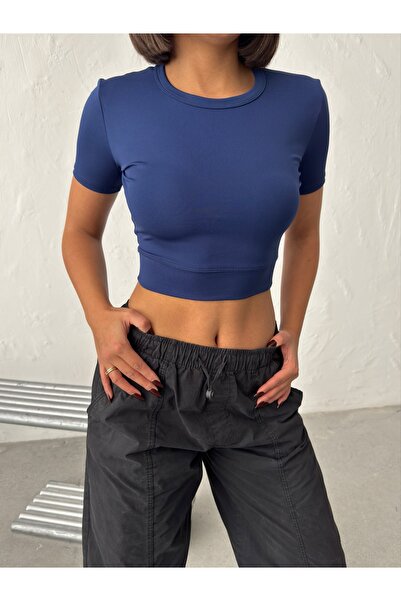 Nordmende Women's Crew Neck Short Sleeve Body Cropped