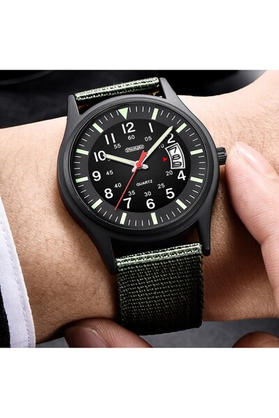 Lige Men's Watch 89178 Black-Green – Military Design, Multiple Functions, Sho...