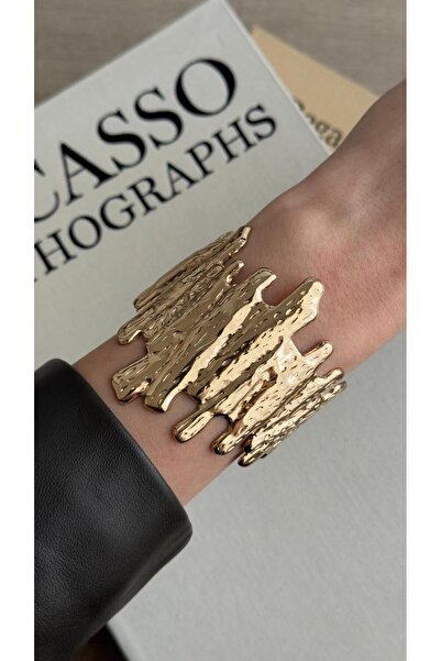 İREM YILDIZ 316L Çelik Kadın Gold Ayarlanabilir Kelepçe Bilezik