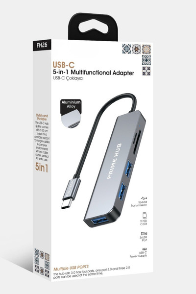 Vetech Macbook Pro Air Type-C Çoklayıcı Hub Dönüştürücü 3x USB / SD, Micro Sd Port Çevirici