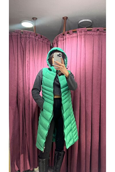 inci bayan giyim Quilted Long Vest