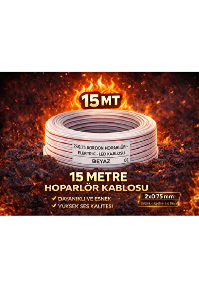 Kardelen 15mt Elektrik - LED - Hoparlör Kablosu 2x0.75 mm – Dayanıklı ve Esnek Beyaz Kordon Kablo