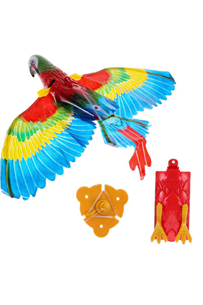 Can Toys Müzikli Işıklı Kanat Çırpan Uçan Papağan Pilli Kedi Oyuncağı Kuş Kar...