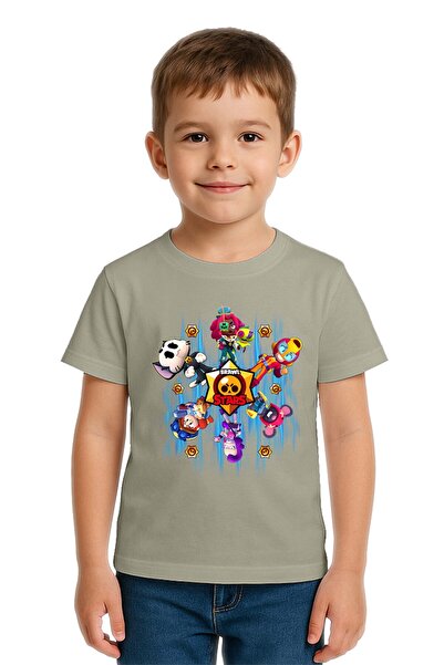 SEDİRLİ Unisex Brawl Stars Printed Kids T-Shirt Cotton Combed Cotton Fabric