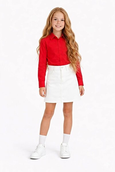 NOBLE STORE Κοστούμι φούστας για κορίτσια με λινό πουκάμισο, Στολή επίδειξης ...