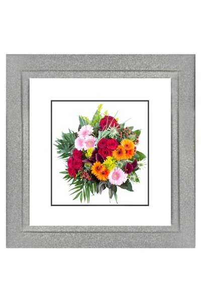 Nasticom Classic square wooden photo frame, 15 x 15 cm, Silver, Romanian Product