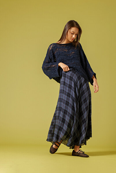 Nisan Checked Long Skirt