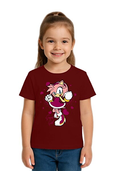 SEDİRLİ Tricou unisex Sonic Super Girl cu imprimeu pentru copii, bumbac bucăț...