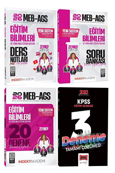 İndeks Akademi 2026 MEB-AGS Eğitim Bilimleri Ders Notları+Tamamı Çözümlü Soru...