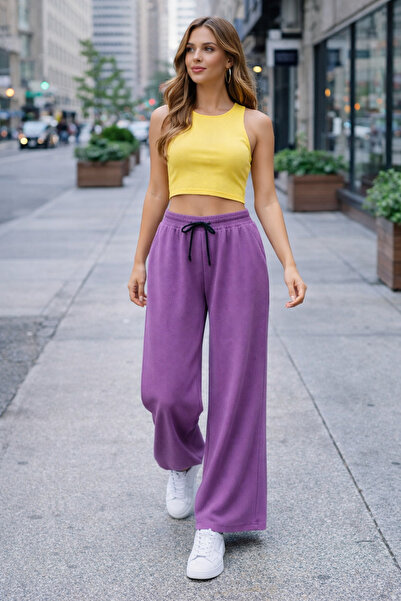 ŞIK VE MUTLU Stripe Detail Basic Fiber Fabric Sweatpants