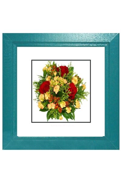 Nasticom Classic square wooden photo frame, 15 x 15 cm, Turquoise, Romanian P...