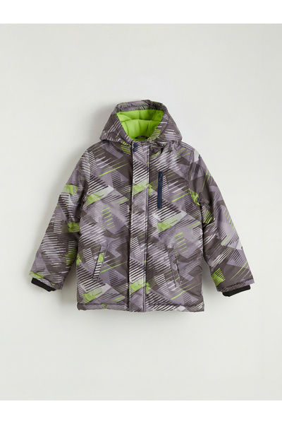 LC Waikiki Lcw Eco Hooded Patterned Boy's Puffer Coat