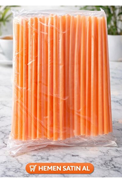 EGE TOPTAN GIDA Tek Kullanımlık TURUNCU Pipet Frozen Soğuk, Sıcak Içecek Için...