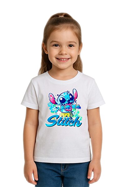 SEDİRLİ Tricou unisex Stich cu imprimeu pentru copii, bumbac moale țesături d...