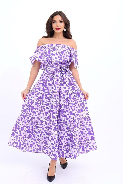 Hiccup JANES Με σχέδιο Μίντι φόρεμα με βολάν και ανοιχτούς ώμους