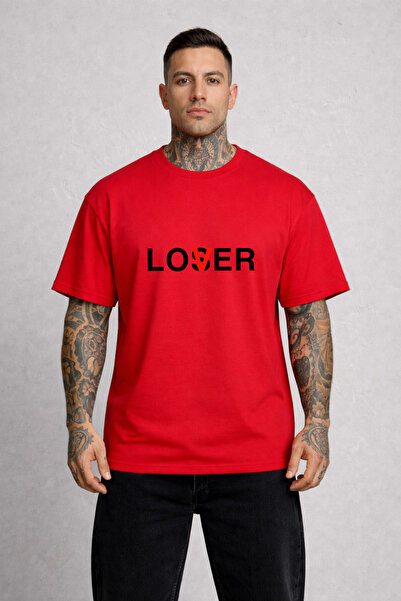 VODEXA Men's Unisex Oversized T-Shirt Lover Printed 100% Cotton Tee Shirt Com...