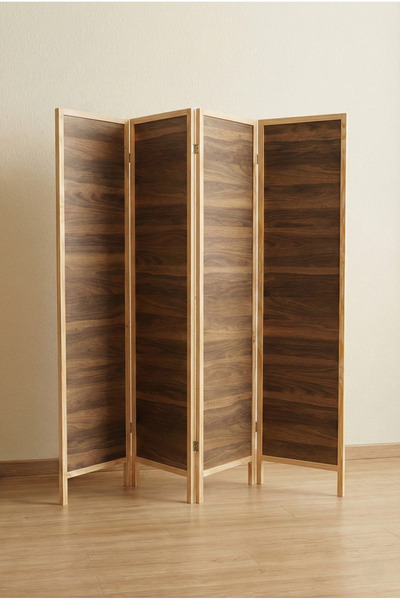 Vovikon Ahşap 4 Kanat MDF Katlanır Oda Ayırıcı Paravan Seperatör