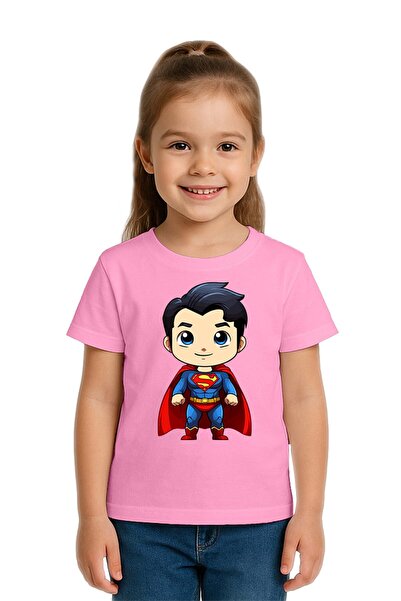 SEDİRLİ Tricou pentru copii unisex cu imprimeu Superman, din bumbac pieptănat