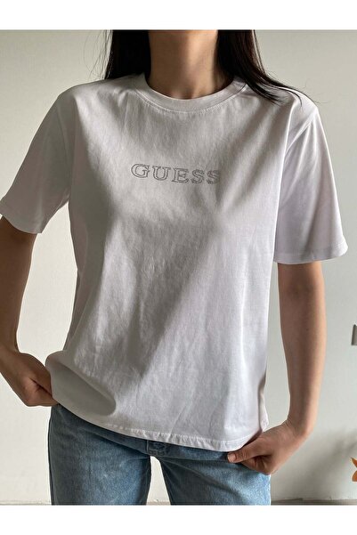 Bade Butik Tricou alb cu guler basic Stone