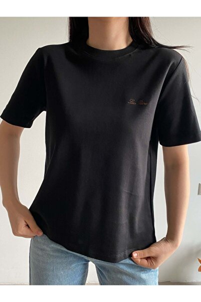 Bade Butik Black Text Basic T-Shirt