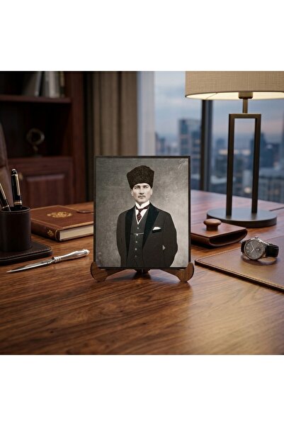 Hedea Atatürk Masaüstü Ahşap Tablo - Kabartmalı Baskı Şık Hediyelik 10x12 cm ...