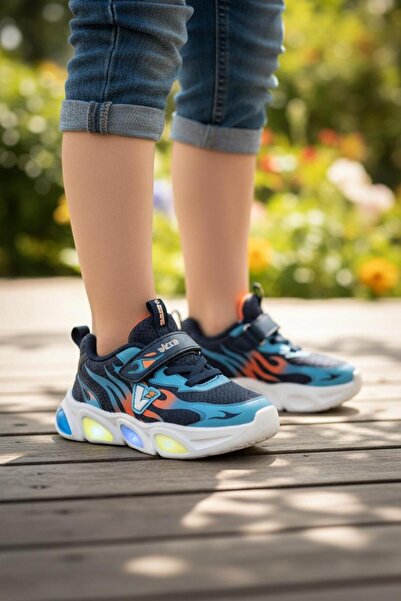 Vicco Coin Orthopedic Boys Preschool Navy Blue/Light Blue Comfortable Shoes S...