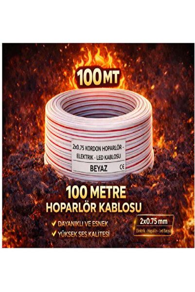 Kardelen Elektrik - LED - Hoparlör Kablosu 2x0.75 mm – Dayanıklı ve Esnek Beyaz Kordon Kablo
