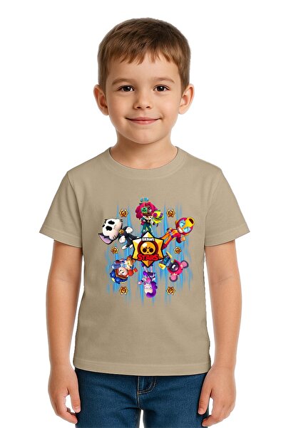 SEDİRLİ Unisex Brawl Stars Printed Kids T-Shirt Cotton Combed Cotton Fabric