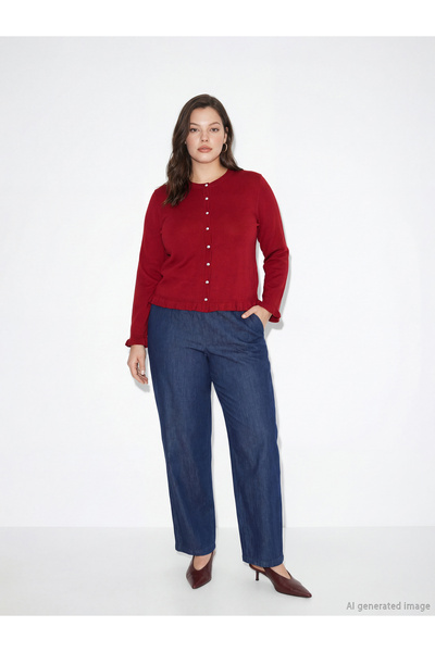 LC Waikiki Rmz Gi̇yi̇m Farkiyla Women's Straight Fit Jeans with Waist Drawstring