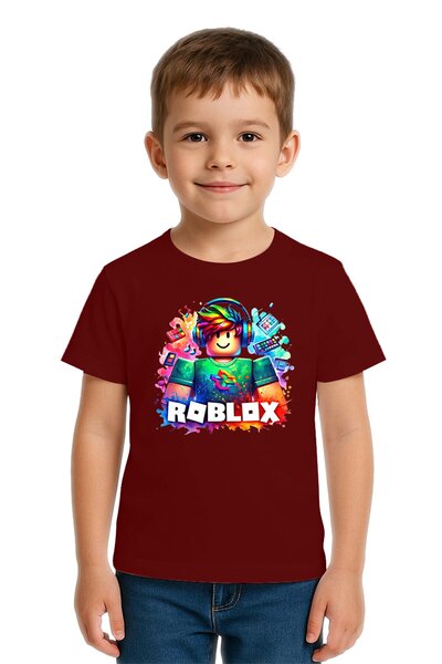 SEDİRLİ تي شيرت روبلوكس مطبوع للأطفال للجنسين، قماش قطني ممشط قطن قطعة