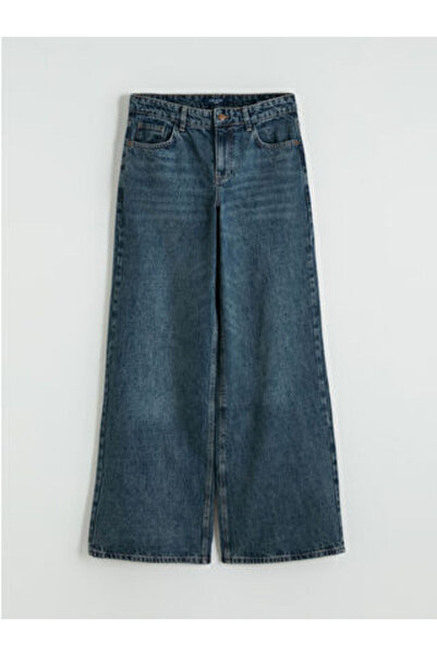 LC Waikiki بنطلون جينز نسائي واسع الساق من M1 SEZON باللون الأزرق الفاتح