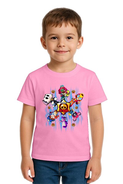 SEDİRLİ Unisex Brawl Stars Printed Kids T-Shirt Cotton Combed Cotton Fabric