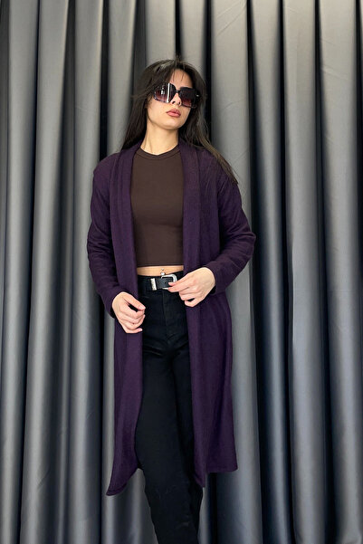 Tmptekstil Shawl Collar Cardigan - Purple Purple