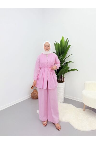 VOLT CLOTHİNG Premium Linen Pleated Trousers Suit