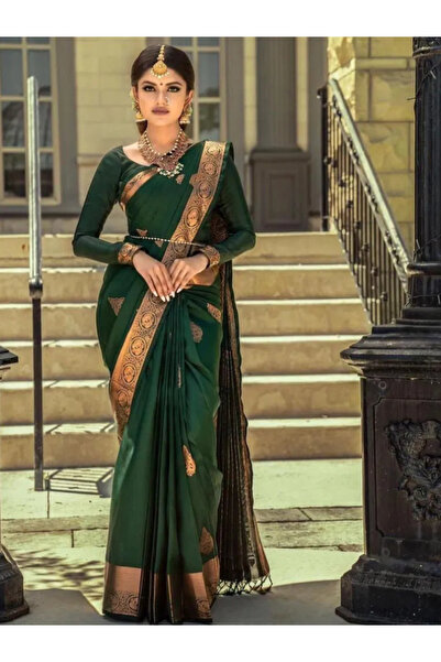 MYSMAR ساري حرير أخضر - MAF3068 | أخضر