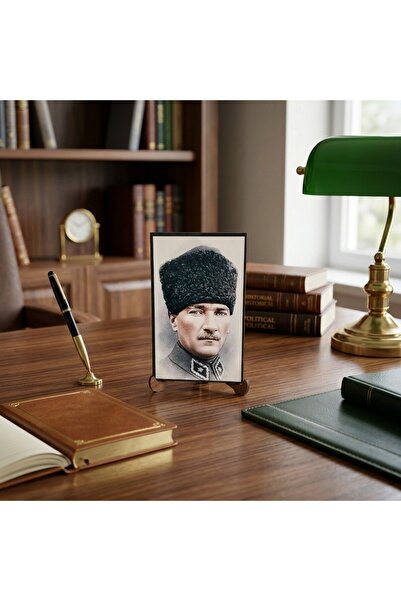 Hedea Atatürk Masaüstü Ahşap Tablo - Kabartmalı Baskı Şık Hediyelik 10x16 cm ...