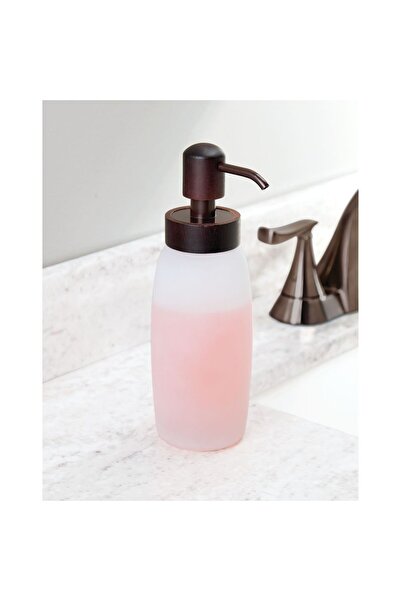 Bosphorus LIQUID SOAP HOLDER GLASS ICE PATTERNED 6X6X20CM 300ML BATHROOM SET