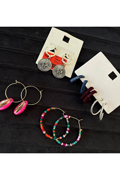 Luxiva 6 Pairs of Different Model Beaded Women's Earrings Advantageous Package