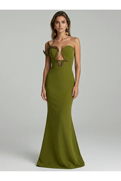 Ejolie Claire lime green long elegant mermaid dress